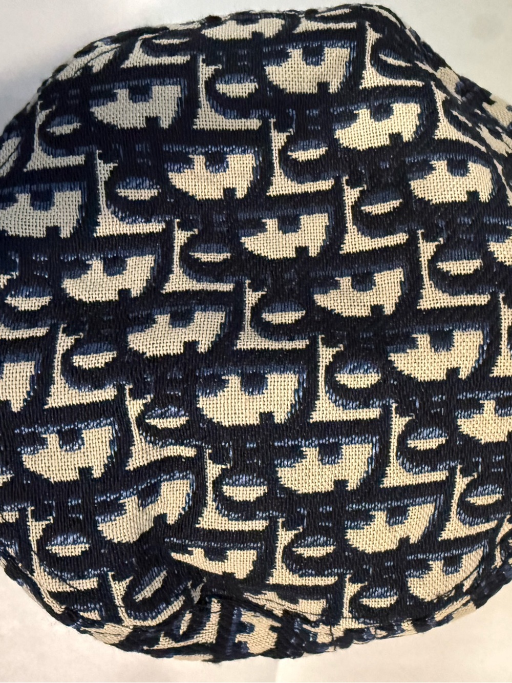 Dior Oblique Bucket Hat Navy Blue and Cream Blended Cotton Jacquard Unisex - Picture 5 of 6